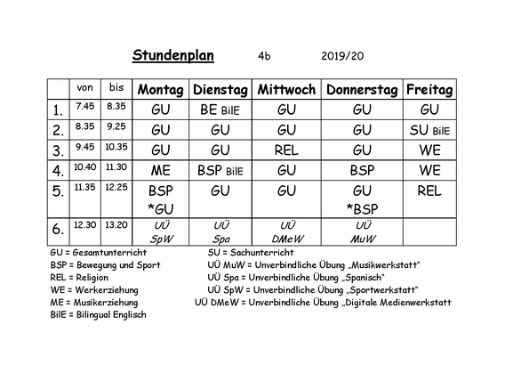 Stundenplan